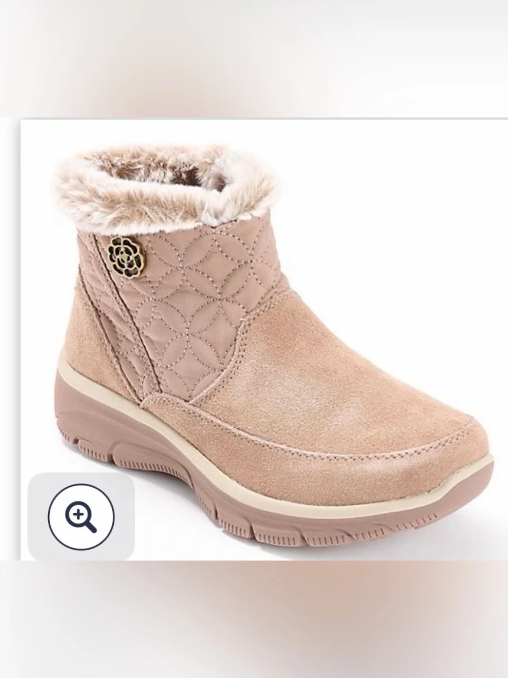 Martha Stewart Sketchet Women's Quilted Faux-Fur Ankle Boots - mocha